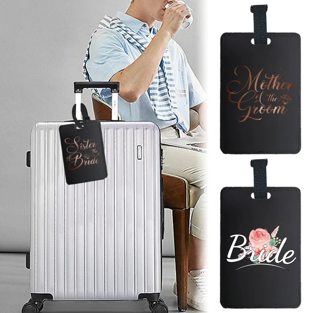 Pu Luggage Tag Pass Personalized Luggage Boarding Tag Fashion Travel Accessories Luggage Label Name ID Address Bride Pattern