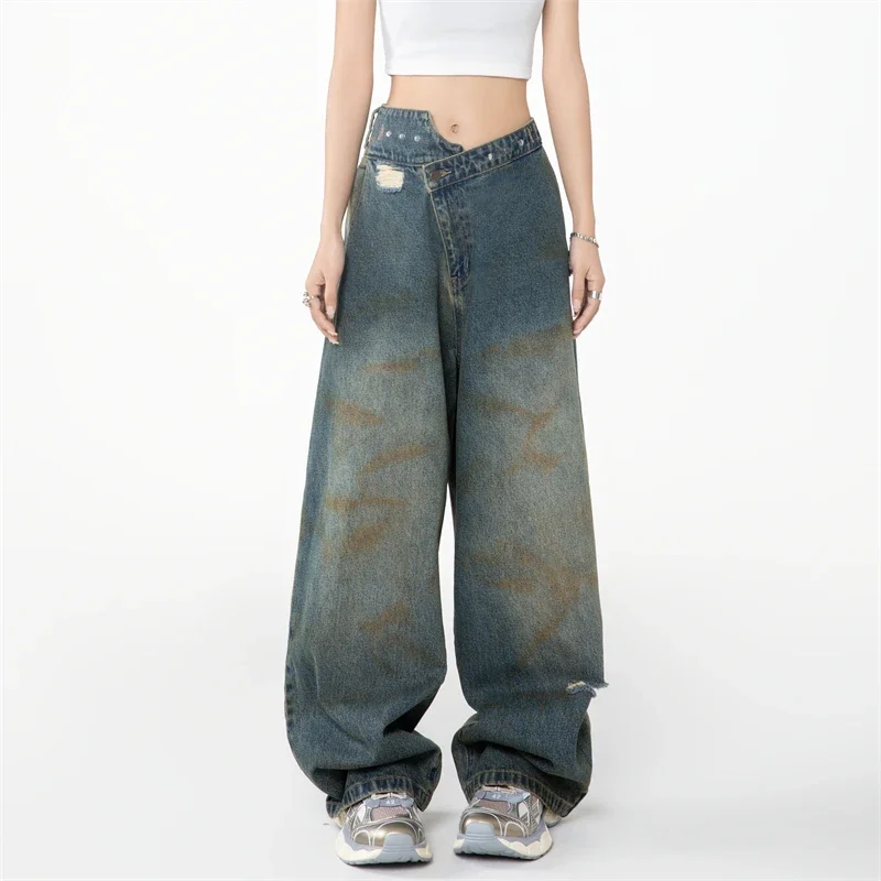 Baggy Jeans Women Oversize Pants 2000s Clothes Y2k Newjeans Women's Denim Pants Japanese 2000s Style Wide Leg Jeans Pants Woman