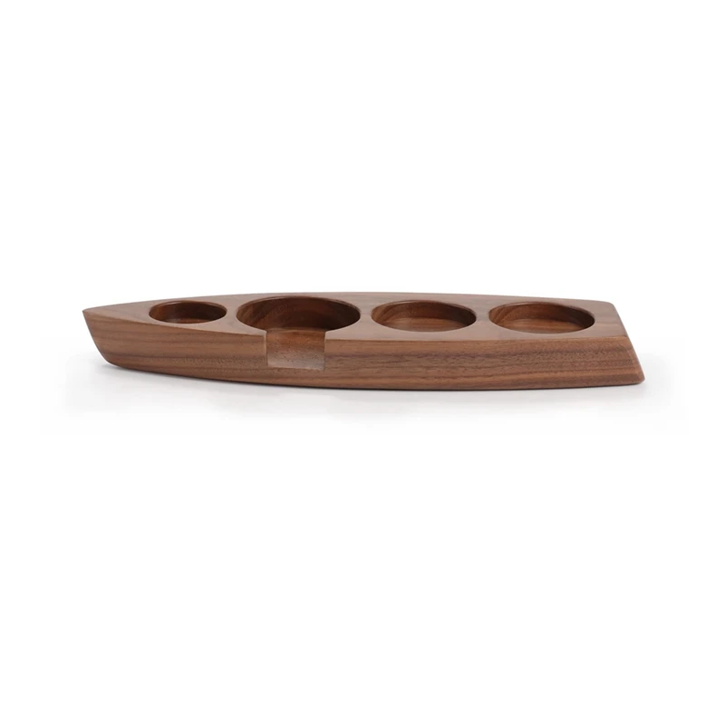 

Coffee Powder Seat Solid Wood Boat Handle Support Rack Powder Press Base For Coffee Accessories