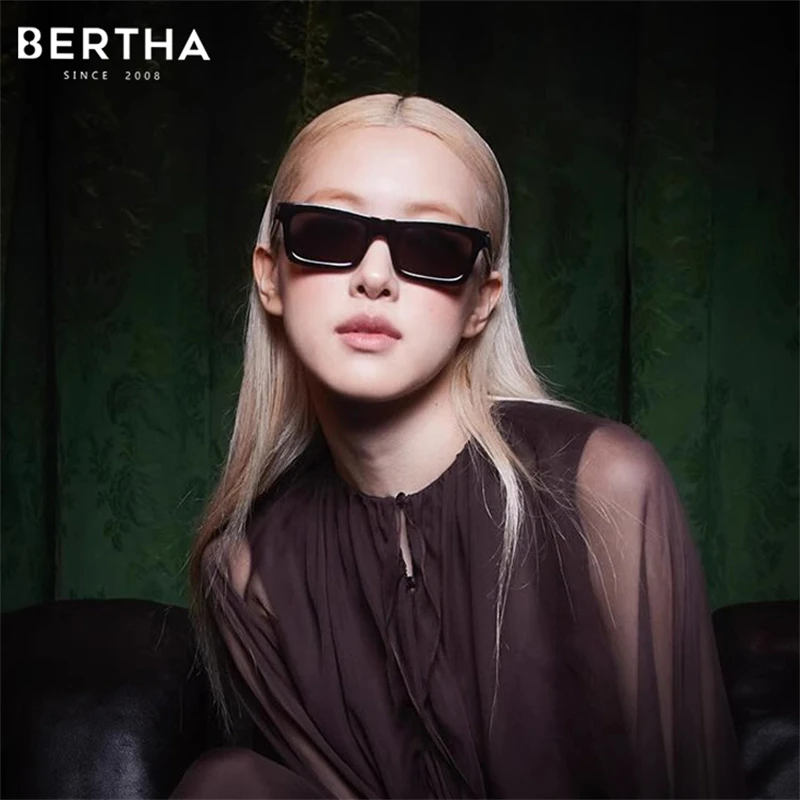 

BERTHA Cat's Eye Sunglasses Women's New Sunscreen Ultraviolet Paris Fashion Week Advanced Sense UV Protection Pure Black