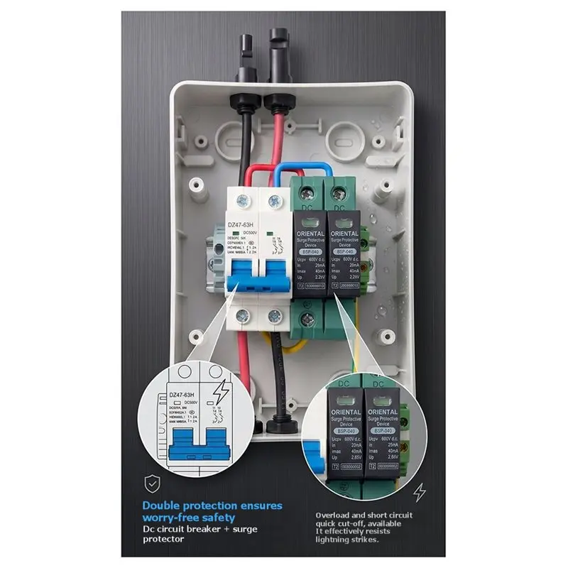 ABAH-PV Combiner Box PV Combiner Box Solar DC600V Economical 1 In 1 Out Distribution Box
