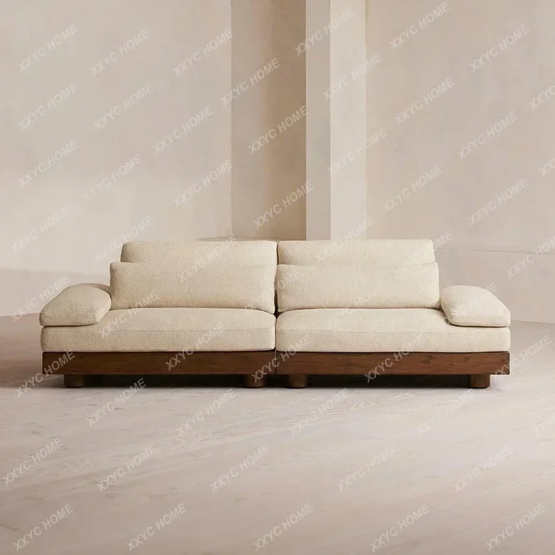 AAhot Sale Single Linen Sofas Beige Fabric Large Modern Lounge Couch Sectional Sleeper Salon Living Room Furniture