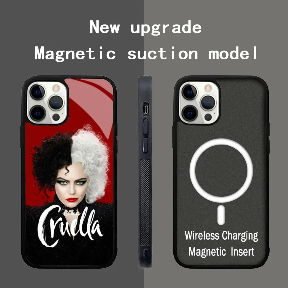 C-Cruella Punk D-Disney Girls Phone Case For IPhone 15 14 13 Pro Max 11 12 Mini Alex Mirror For Magsafe Wireless Charging Cover