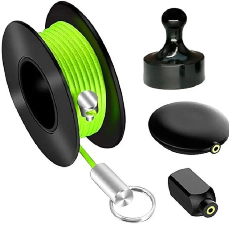 (Ce14)Magnetic Wire Puller Tool With Nylon Coated Hook&Flexible Green-Yellow Line For Threading Pipe Dark Lines Electrical Work