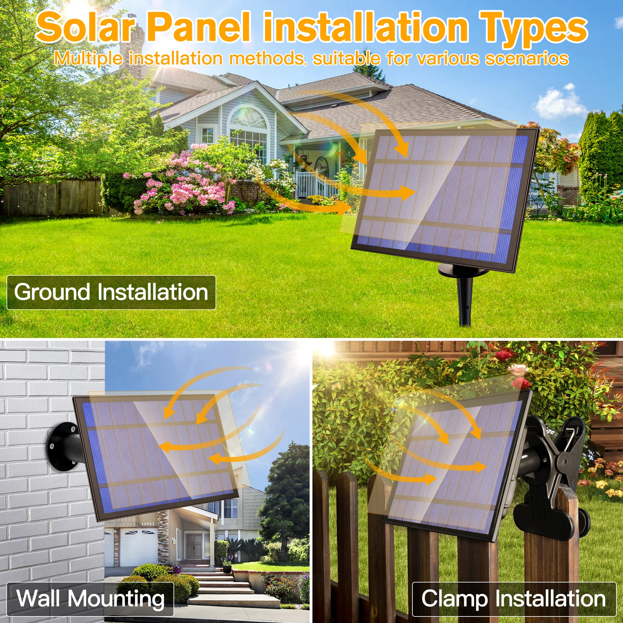 Ollny ST38 Solar String Lights, USB&Solar Dual Charging Waterproof Outdoor Lights, 3Modes 5Timers 2200K Patio Light for Camping