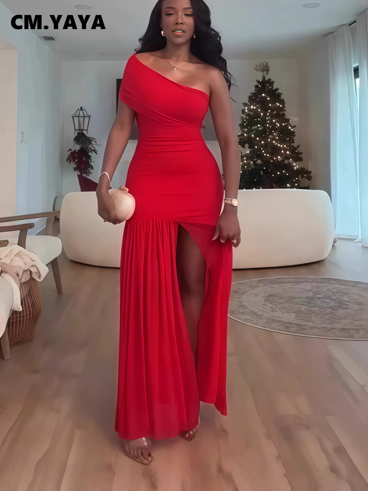 CM.YAYA Women One Shoulder Skew Neck High Split Pleated Hem Bodycon Long Maxi Dress 2025 Evening Sexy Club Party Dresses Vestido - AliExpress 200000345 CM.YAYA Women One Shoulder Skew Neck High Split Pleated Hem Bodycon Long Maxi Dress 2025 Evening Sexy Club Party Dresses Vestido - AliExpress 200000345