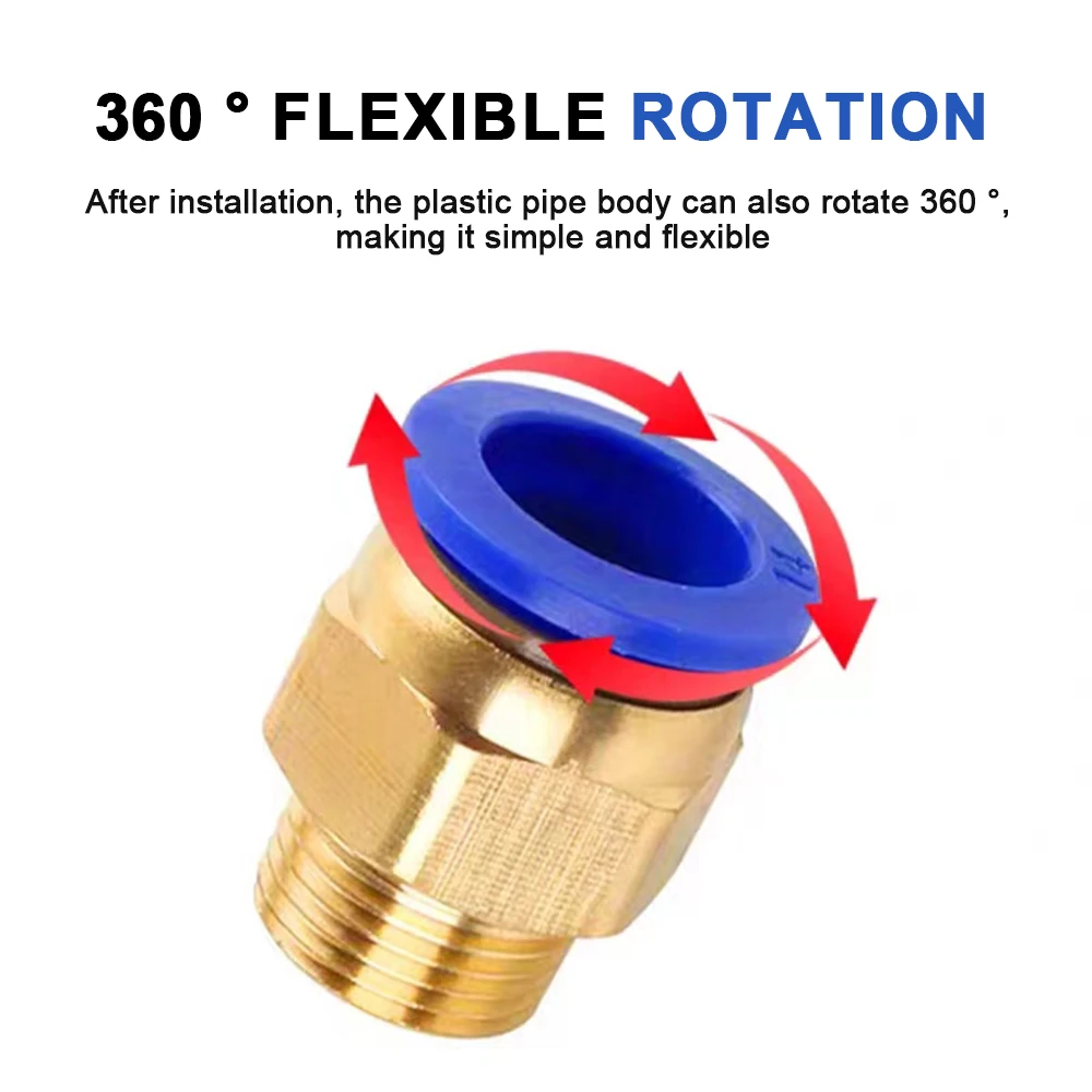 Pneumatic Air Connector Fitting PC PCF/PL/PLF/SL/PB 4mm 6mm 8mm Thread 1/8 1/4 3/8 1/2 Hose Fittings Pipe Quick Connectors