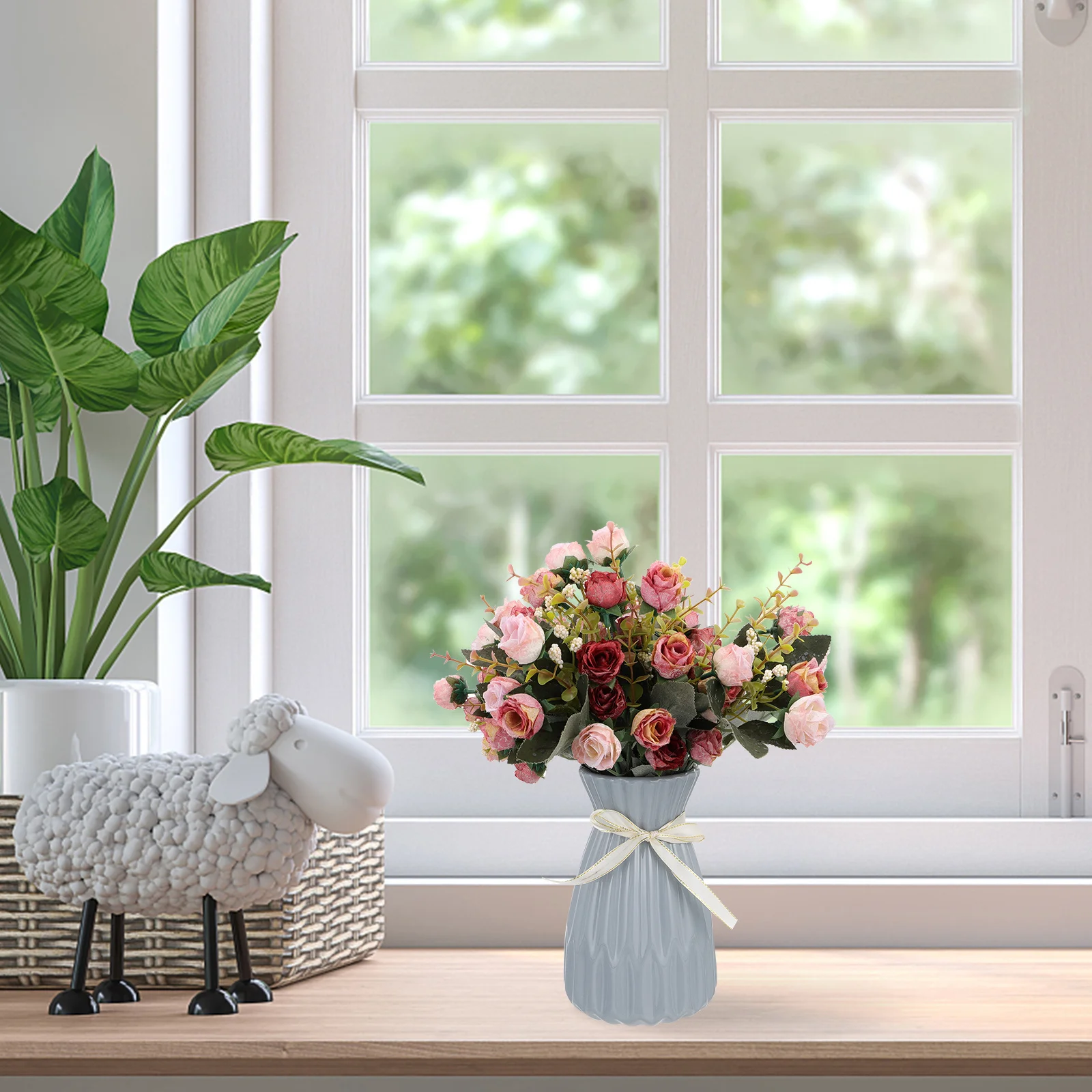 

1Pcs Ceramic Flowerpot Simple Stylish Home Desktop Vase Flower Arrangement Pot Decor Ceramic Flower Pot