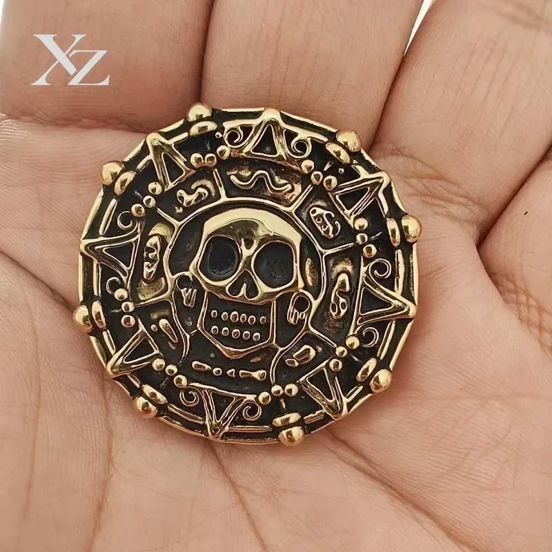 Gold Aztec Coin Light Pirate Curse Badge Without Rings