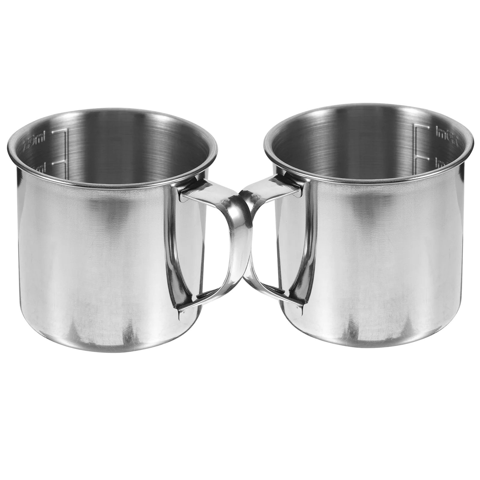 2 Pcs Stainless Steel Graduated Measuring Cup Medicine Baking with Handle (2pcs) Food-friendly Cups Clear Coffee Mug