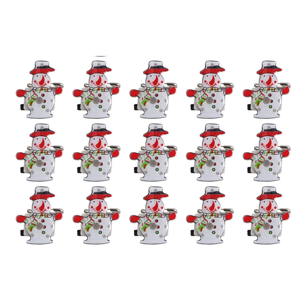 

25 Pcs Flashing Brooches Christmas Decor Jewel Pins for Party Reusable Accessories Kids Gift Cartoon Shape Easy Wear