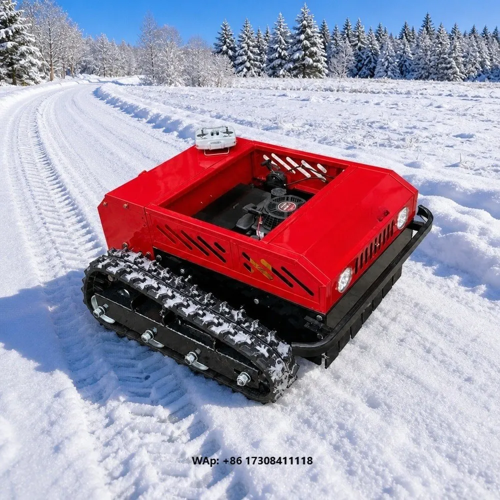 Remote Control Cordless 4-Stroke Crawler Snow Plow 10-180mm Distance Petrol Wheeled Self Propelled 550mm Cutting Width 224CC