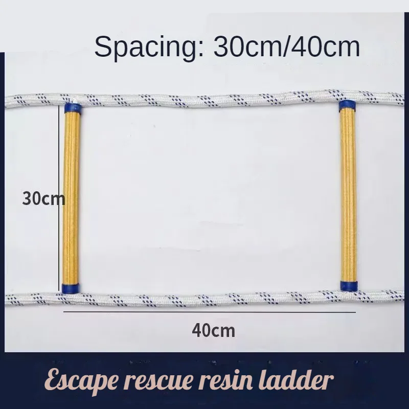 Escape Ladder 15m Meters Fire Escape Ladder Anti-skid Rescue Rope Emergency Work Safety Response Self-rescue