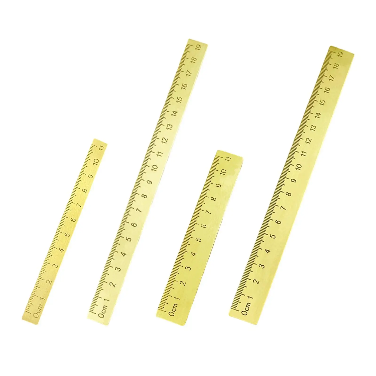 Brass Ruler Paperweight Decorative Practical Beautiful Portable Calligraphy Gift for Drawing Writing Measuring Workshop Tools