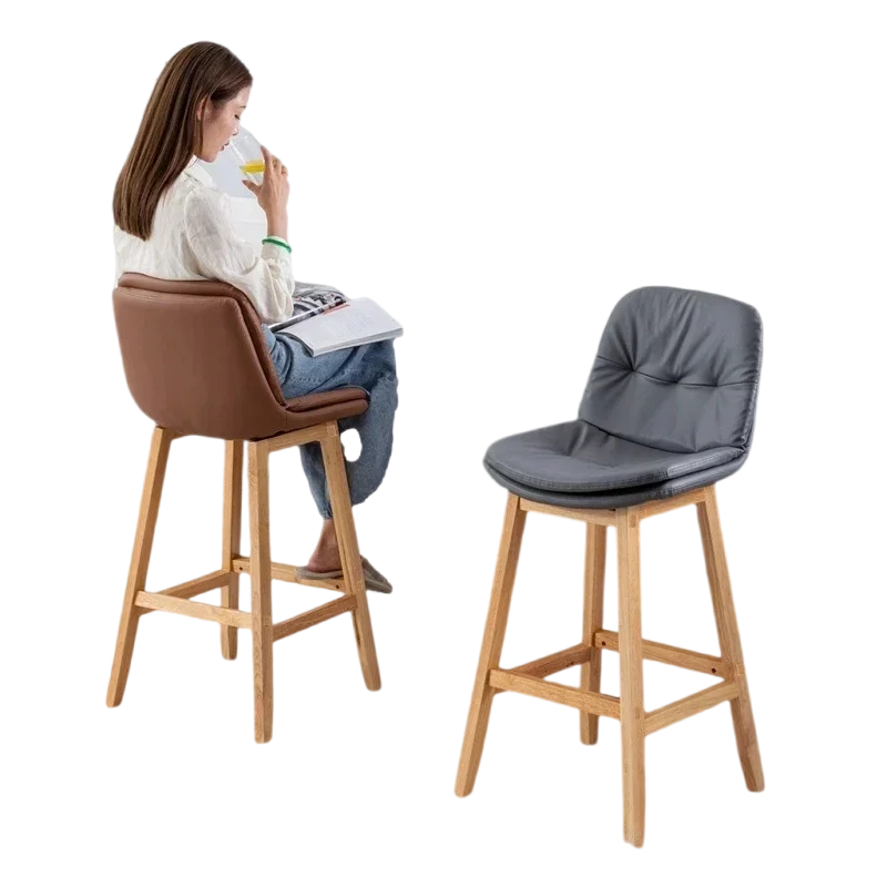 

Nordic Kitchen Luxury Bar Chairs Modern Minimalism Back Fashion High LeatheDesign Banqueta Alta Para Cozinha Home Furniture