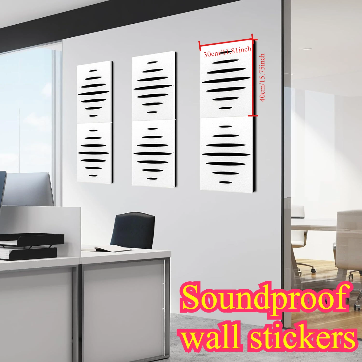 لوحات حائط صوتية ثلاثية الأبعاد مخرمة ذاتية اللصق من البوليستر عازلة للصوت لمعالجة جدار تسجيل الاستوديو المنزلي #6