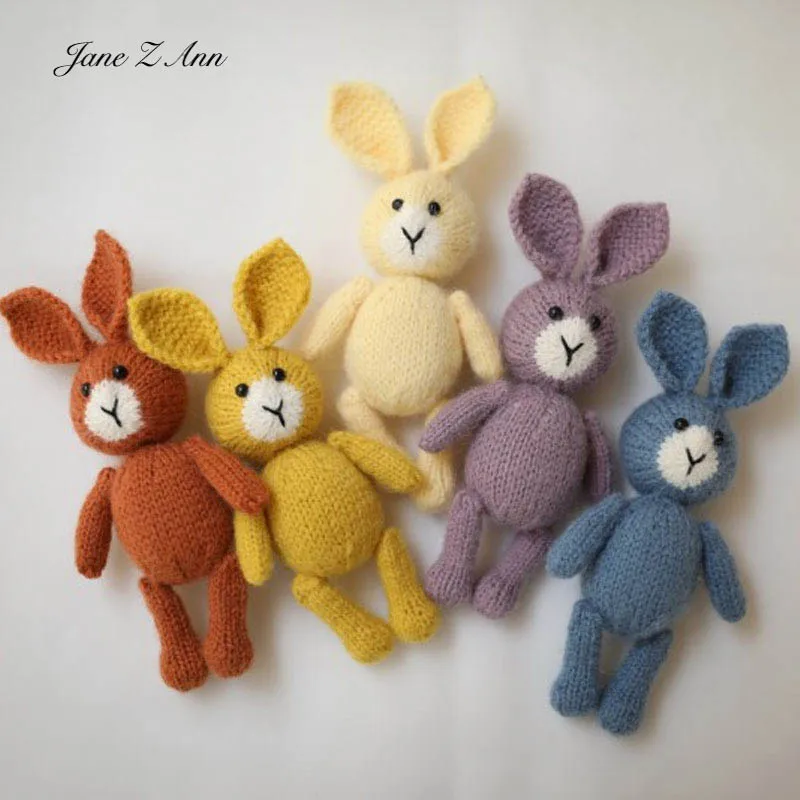 

Newborn knitted bunny animal photography props knit rabbit toy photography props Easter gift