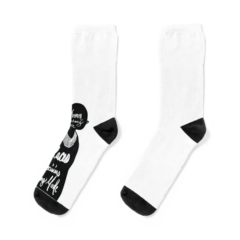 RBG-النساء ينتميون في جميع الأماكن حيث يتم صنع القرارات جوارب صيفية جديدة هدية مضحكة مصمم رجل الجوارب النسائية