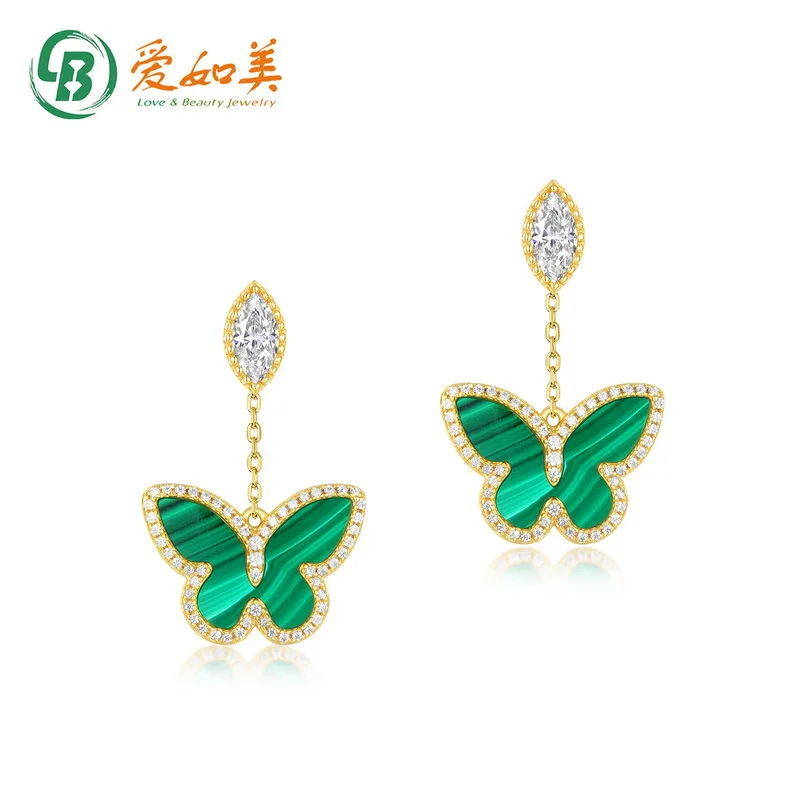 

Japanese Jewelry Forest Butterfly Earrings Female 18K Gold PT950 Platinum Silver Plated 7-Layer Gold Earrings Long Jewelry