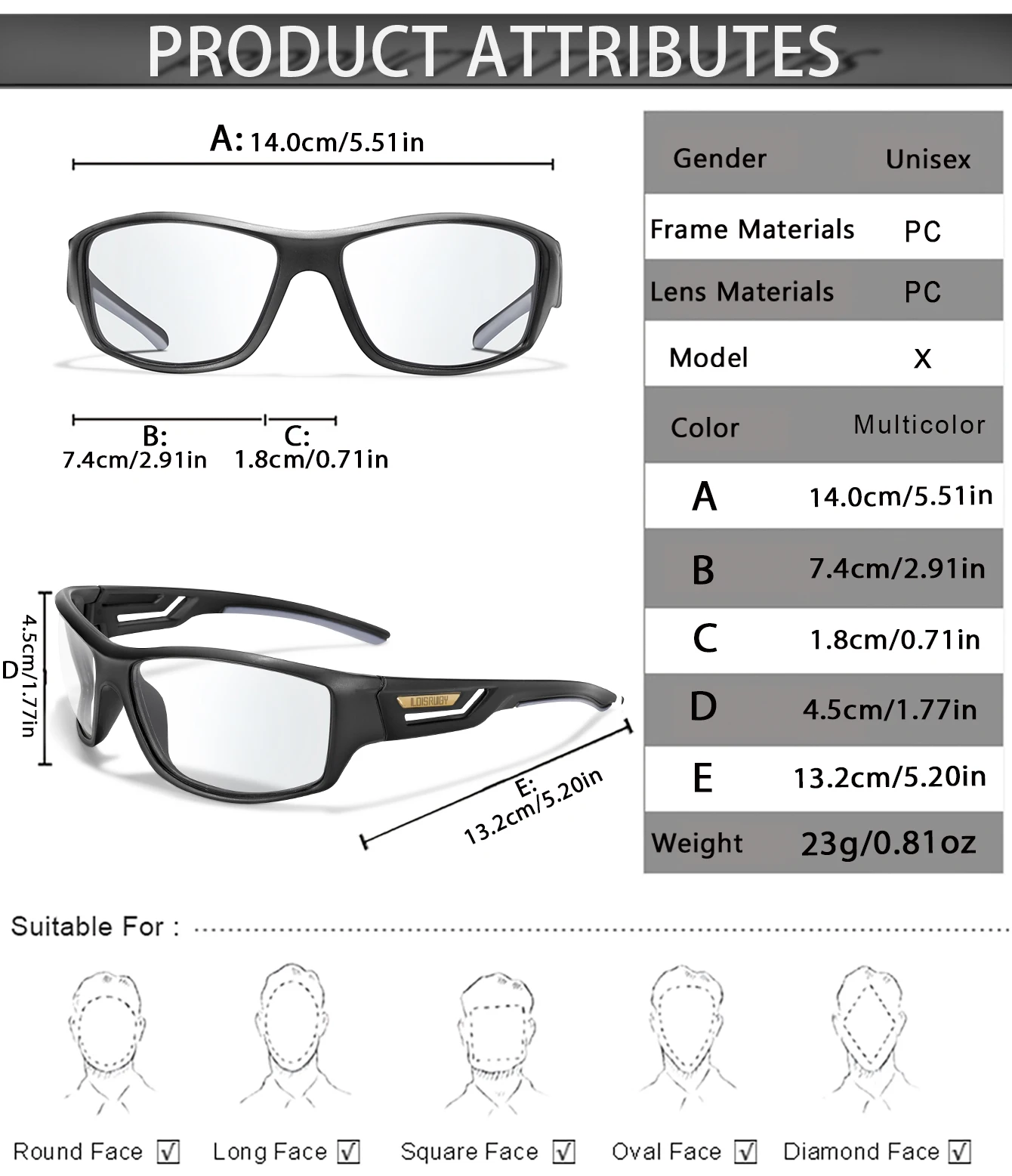Photochrome Sonnenbrille für Herren, Camo-Militärstil, Festival-Geschenke, Angeln, Radfahren, Reiten, Laufen, Angeln und Fahren – Detail 2