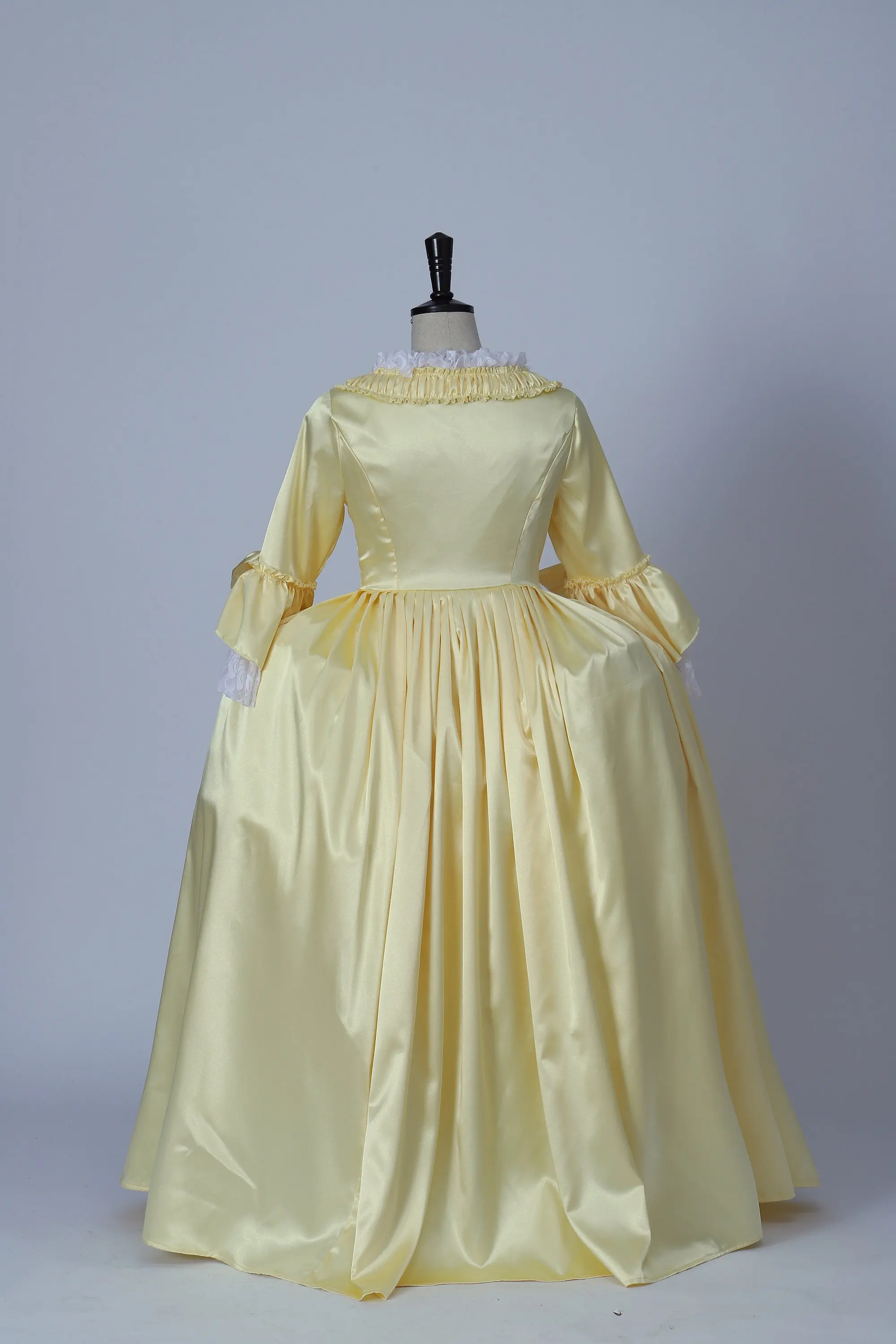 Colonial Georgian 18th Century Costume Dress Gown Yellow Rococo Baroque Marie Antoinette Dress Cosplay Costume Ball Gown