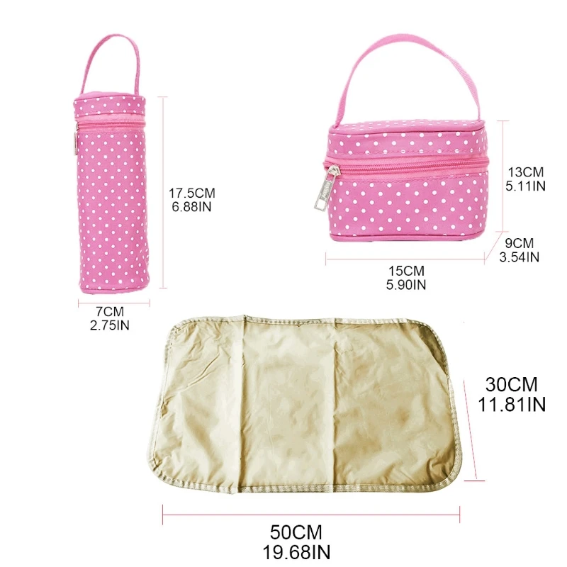 5 pçs/conjunto multifuncional bolsa de fraldas para bebê bolsa grande capacidade de bolinhas múmia maternidade viagem