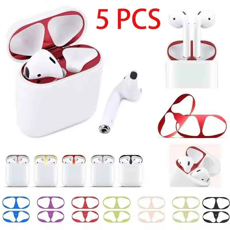 For Airpods Pro 2 Gen 2022 Sticker Earphone Case Metal Dustproof Scratch Resistant Sticker Cover For Airpods 3 3rd 2nd Pro USB C