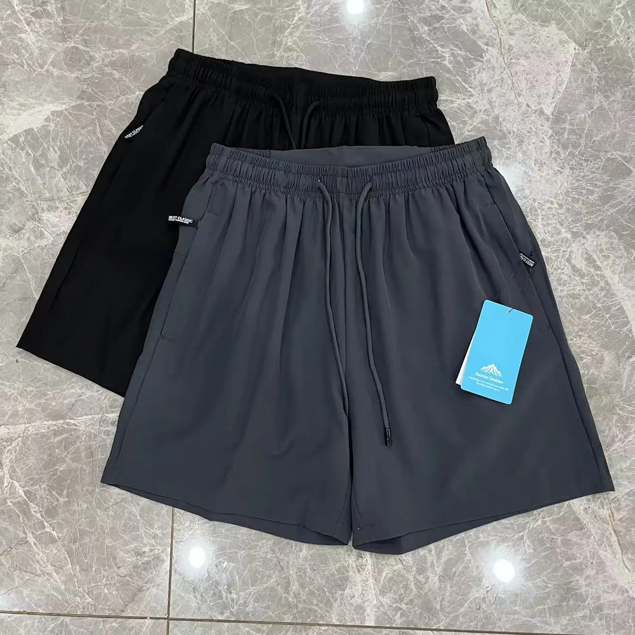 

Мужские повседневные брюки для занятий спортом на открытом воздухе Qui Dry из дышащей ткани с пятью точками, летние прямые брюки, чистый цвет