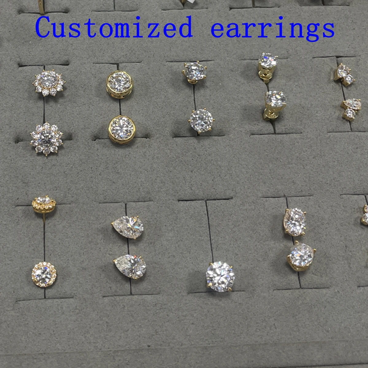 

Серьги-гвоздики для ушей с бриллиантами из муассанита на заказ, 10 К, 14 К, 18-каратное золото, серьги-гвоздики для мужчин и женщин, роскошные ювелирные изделия