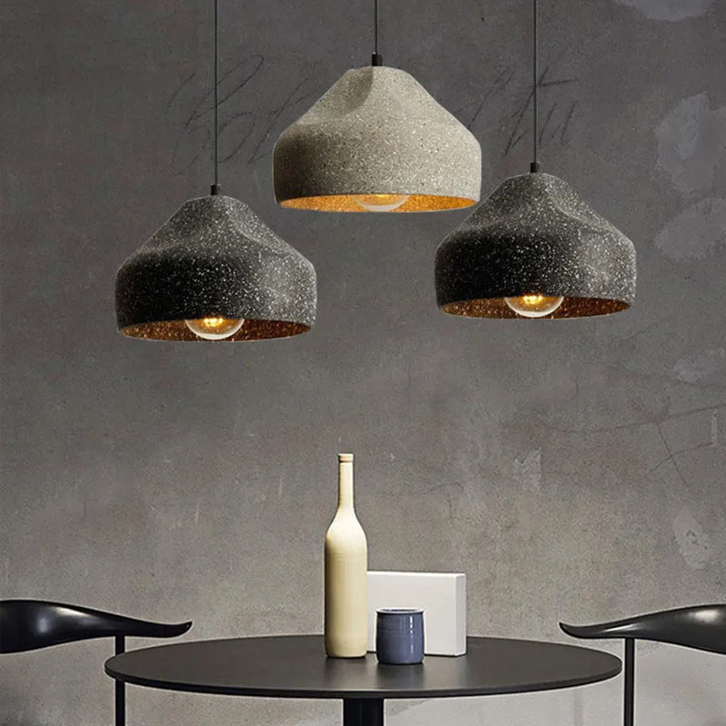 Imagem -05 - Nordic Industrial Cement Led Chandelier Pendant Lamp Creative Hanging Lights para Shopping Mall e Restaurante Lâmpada de Pedra para Quarto Cabeceira Café