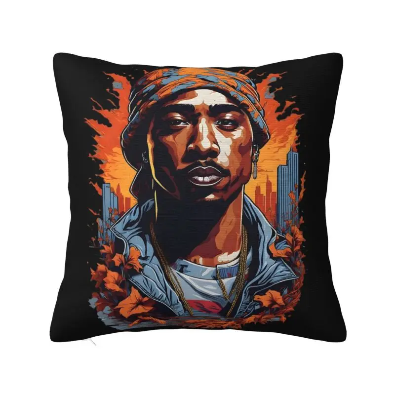 

Custom Famous Rapper 2P-PAC Cushion Cover Printing Square Floor Pillow Case for Car Pillowcase Home Decor