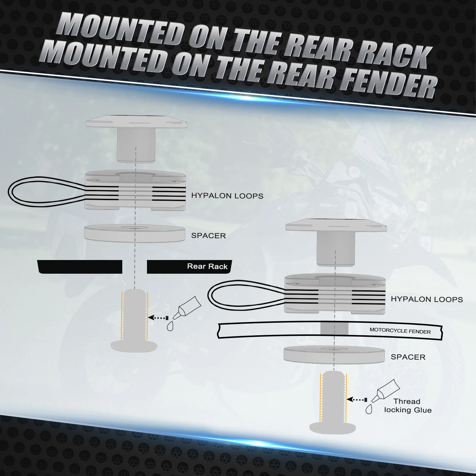 リアラゲッジ OS ラックループ ヤマハ ホンダ スズキ カワサキ KTM 790 890 1290 スーパーアドベンチャー ハスクバーナ 701 スーパーモト エンデューロ用