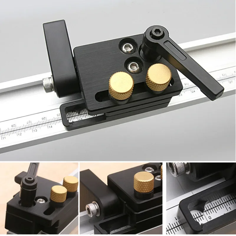 Aluminum T-Track Sliding Limiter for 45-Type T-track - Miter Track Sliding Stoper for Woodworking Saw Table Router Benches