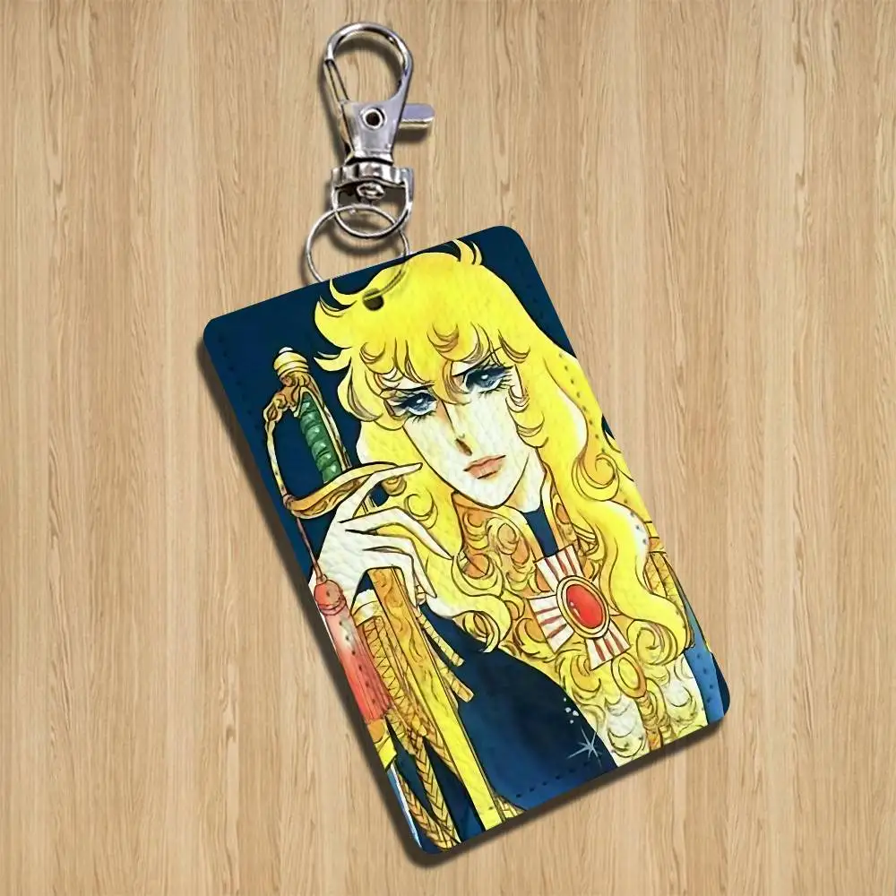 Lady Oscar Rose of Versailles Holder For Bank Business Work Card Holder Student Card Case Bus Card Keychain image 6