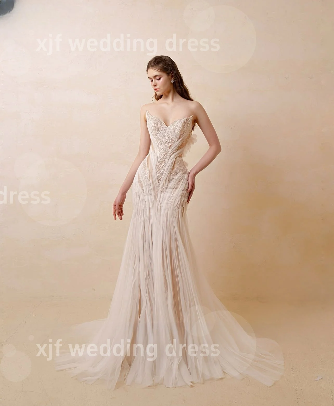 

Customzied Sweet Collar Sleeveless Mermaid Sexy wedding dress vestidos de novia amanda novias amanda novias official