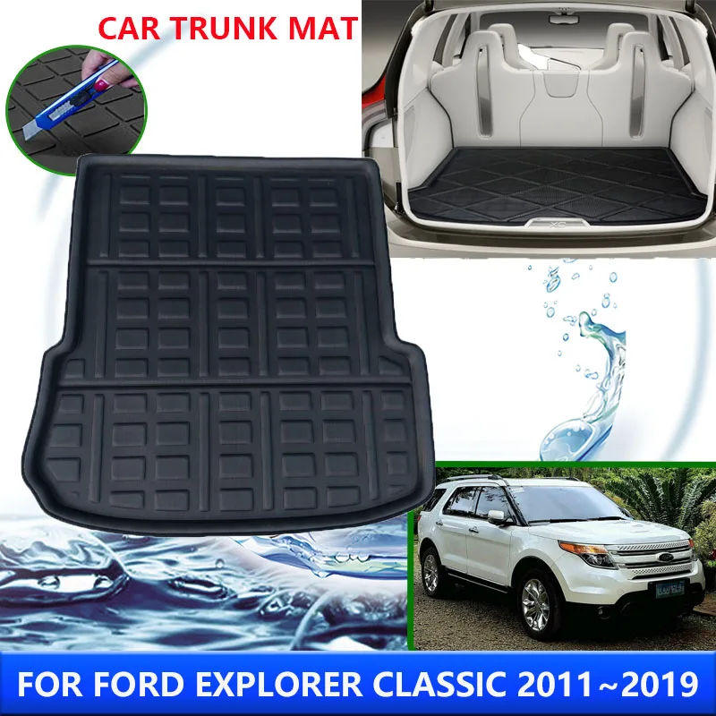 

For Ford Explorer Classic U502 2011~2019 2014 2016 2017 Car Rear Trunk Protector Pads Waterproof Anti-Fouling Mats Accessories