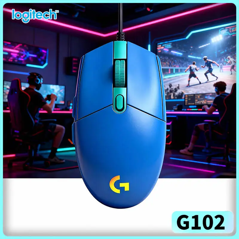 Logitech G102 Prodigy Gaming Mouse, 1000Hz Polling Rate, 16.8 Million RGB Colors, Mechanical Buttons, 6 Keys for Esports