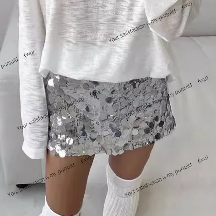 Autumn and winter new high-waisted sequined skirt sexy hip wrap fashion temperament European and American
