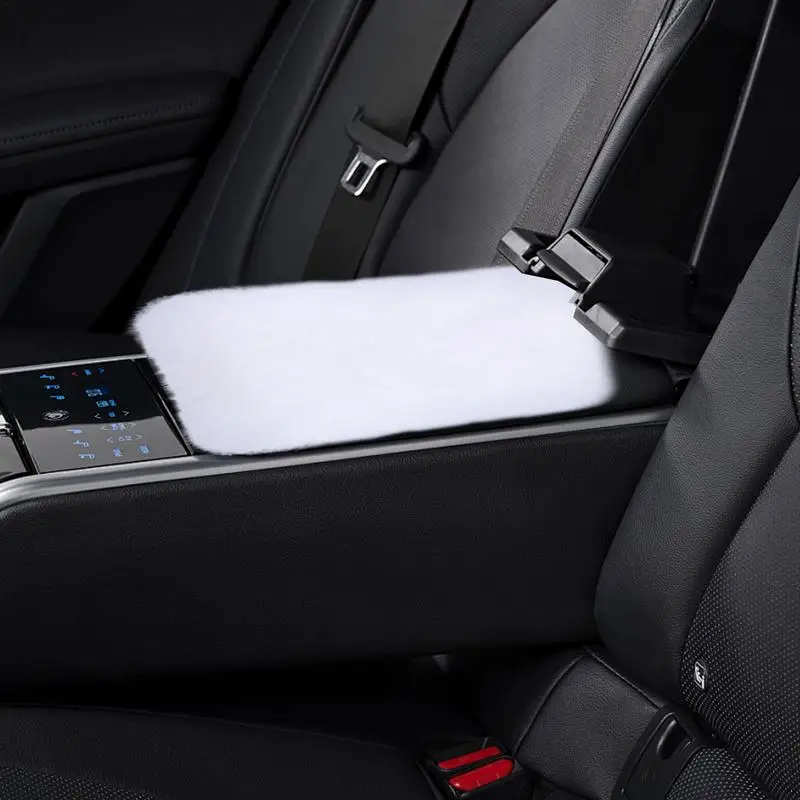 Soft Car Armrest Cover Skin-friendly Plush Center Console Seat Box Protector Pad Auto Accessories