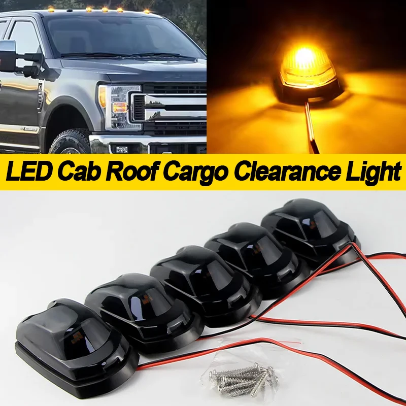 

5pcs For Ford F250 F350 F450 F550 Super-Duty 2017-2022 Smoked Front LED Cab Roof Cargo Marker Running Top Clearance Light