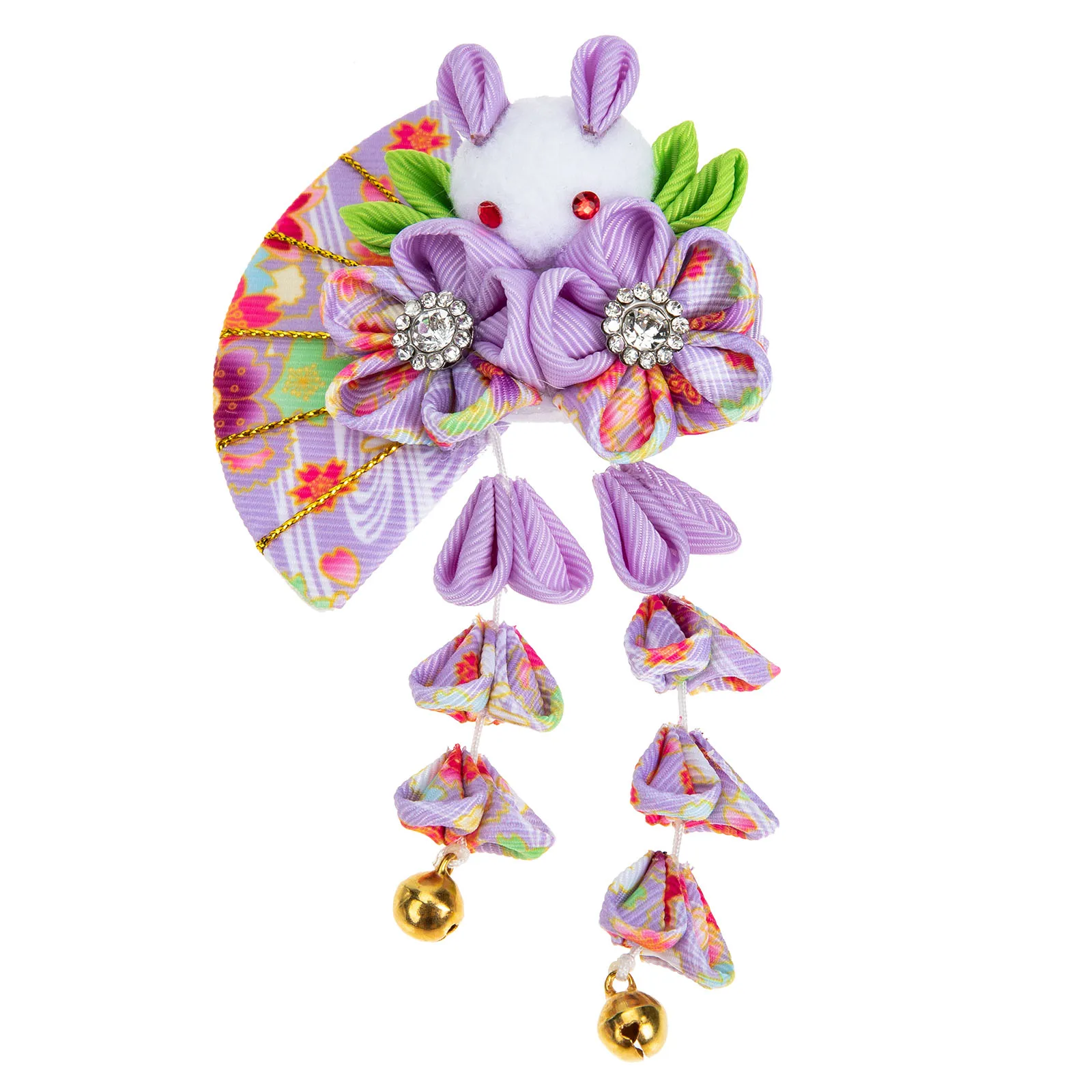 

1 Piece Cute Rabbit Hair Clip Cloth Flower Tassel Hairpin for Girls Women Vintage Hair Accessory Wedding Party Bridal Decor