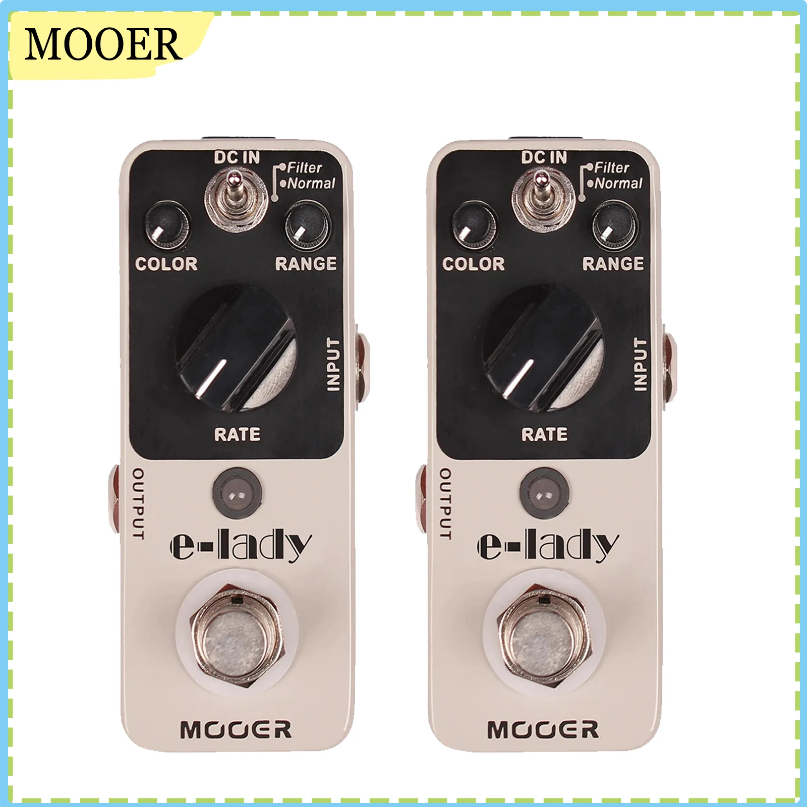 MOOER E-Lady Analog Flanger Guitar Effect Pedal 2 Modes(Normal/Filter) Full Metal Shell Electric Guitar Parts True Bypass