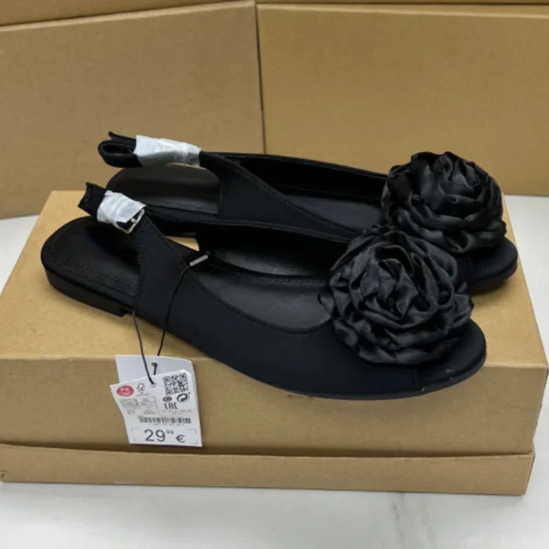 Sapatos macios estilo retrô para mulheres, boca de peixe rosa, sapatos florais populares para mulheres, calçados de lazer para senhoras,