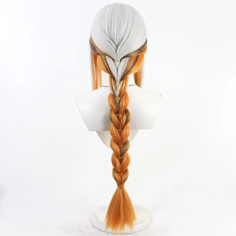 M16A1 Cosplay Wig Girls Frontline Orange Gray Mixed Synthetic Hair Heat Resistant Halloween Role Play Party Carnival + Wig Cap view 4