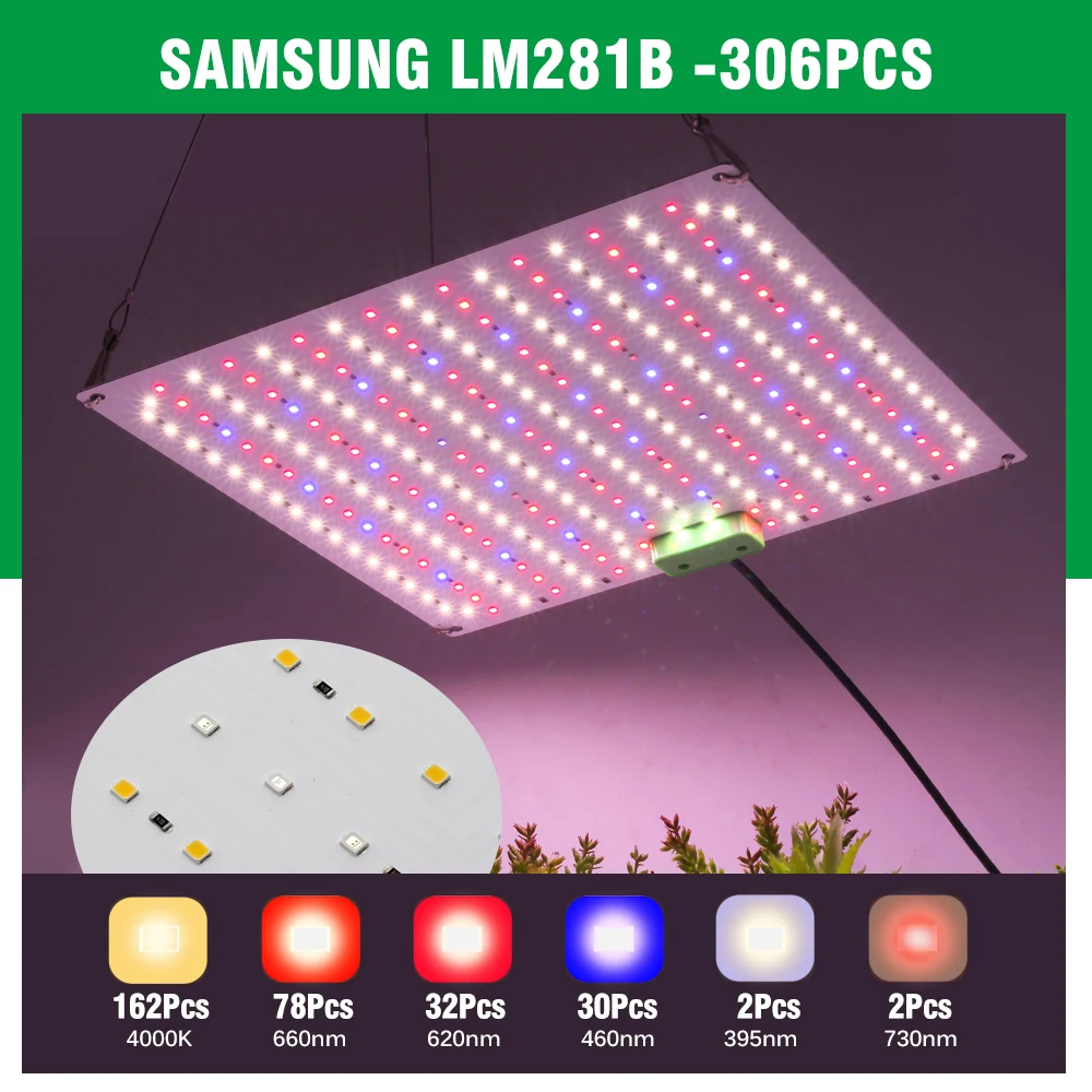 LED Grow Light Full Spectrum SM LM281b+Diode Plant Growth Lamp With 5 Levels Dimmable Function For Indoor Plants Flower Seedling