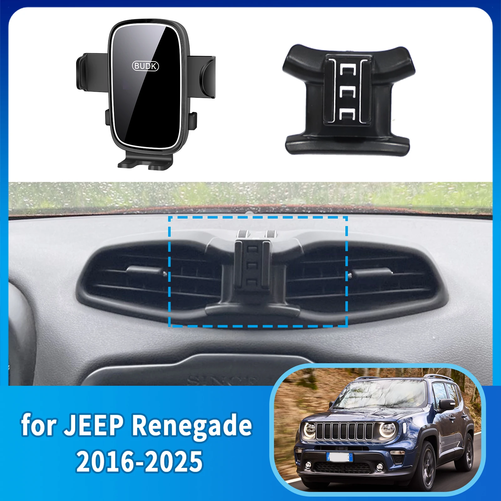 

Автомобильный держатель для мобильного телефона, аксессуары для JEEP Renegade 2016 ~ 2025, GPS-кронштейн, навигационная подставка, авто