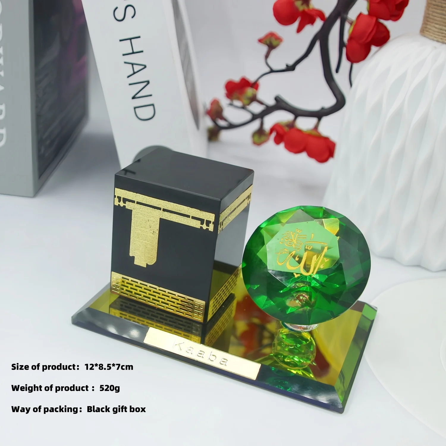 Harzmodell eines quadratischen Gebäudes für Green Diamond Skylight Ornament, Bastelgeschenk für die Dekoration des Wohnzimmertischs