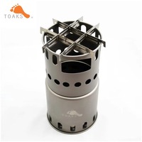 TOAKS Titanium Wood Stove Titanium Wood Stove with Well Bars Camping Portable Ultralight Wood Burner STV-11