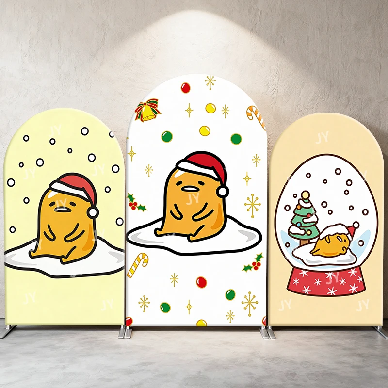 

Gudetama Christmas Theme Arch Backdrop Cover Cute Cartoon Scene For Kids Birthday Baby Shower Photo Booth Decor Background