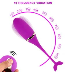 Wearable Whale Vibrator G-Spot Clitoris Massager Jump Egg USB Recharge Wireless Bouncing Vibrating Panties Sex Toys for Couple